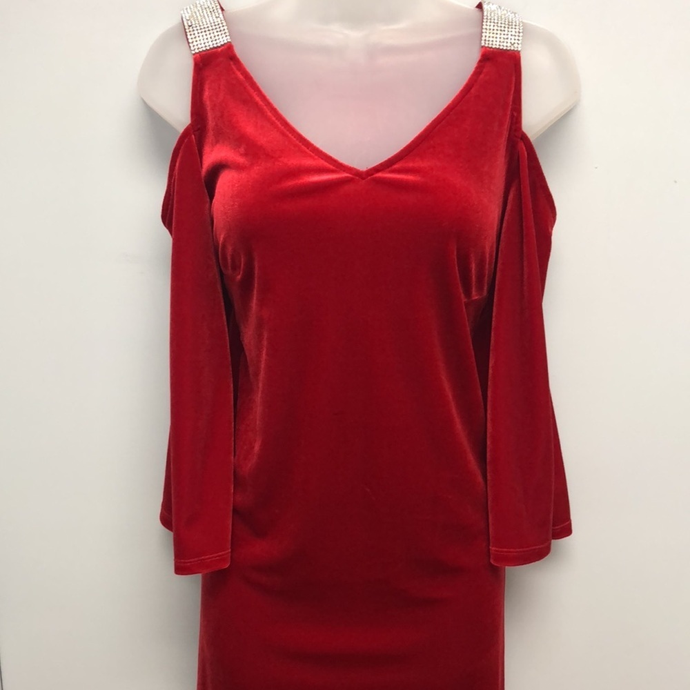 MSK off the shoulder velvet dress